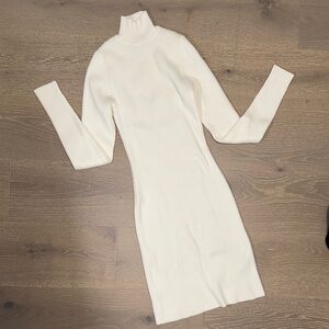 Abercrombie & Fitch Elegant Cream Turtleneck Dress size XS tall